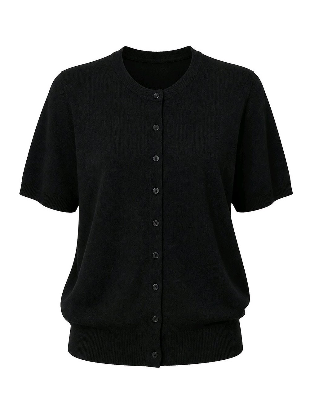 193 torrid 3 3X Black Short Sleeve Button Down Knit Top